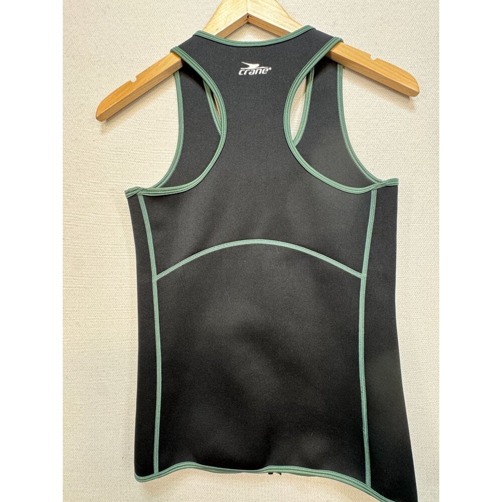 Crane Womens Sauna Sweat Suit Vest Size M Black Full Zip Activewear Training - Picture 9 of 11